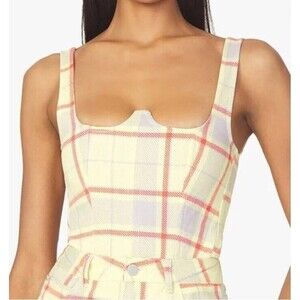 NWT WEWOREWHAT SEAMED‎ CORSET GARDEN GLADE PLAID SIZE Small ($59)